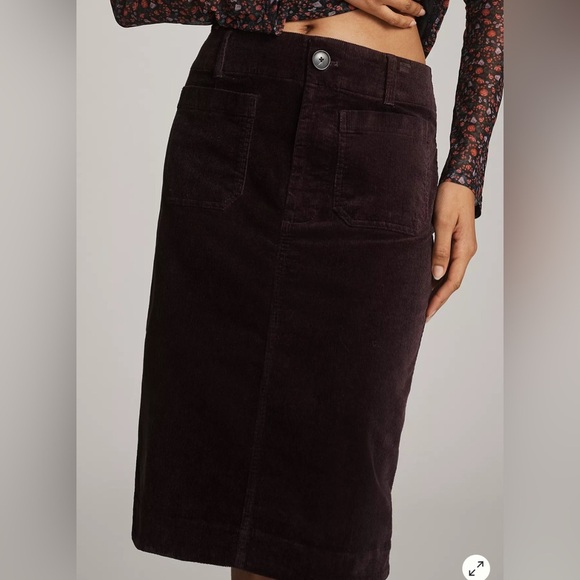 Anthropologie Dresses & Skirts - Anthropologie Dark Brown Midi Skirt